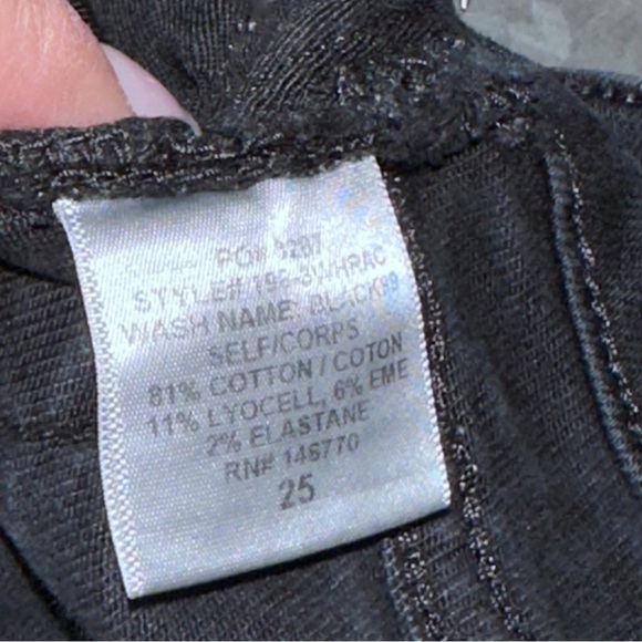 Re/Done Comfort Stretch High Rise Ankle Crop In Black 25 Y2K Grunge Punk - Picture 14 of 15